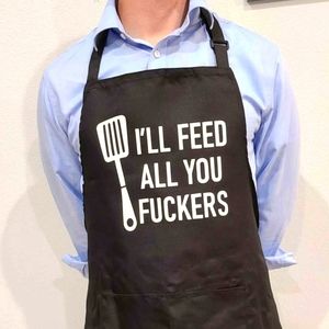 I'll feed all you fuckers apron funny gift cook out grilling apron